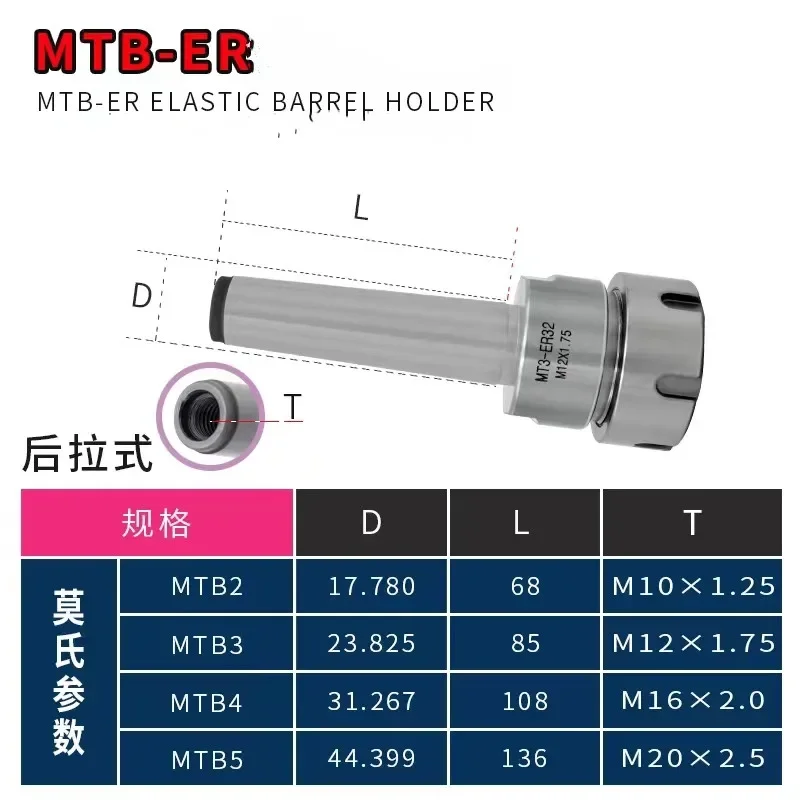 OUIO HOT 1Pcs MT1/MT2/MT3/MT4 Morse Taper ER11/ER16/ER20/ER25/ER32/ER40 Collet Chuck Holder,CNC Tool Holder Clamp.