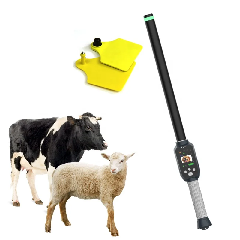 

sheep cattle stick reader with indicator light handheld 134.2khz FDXB HDX RFID cow microc ear tag horse animal c scanner