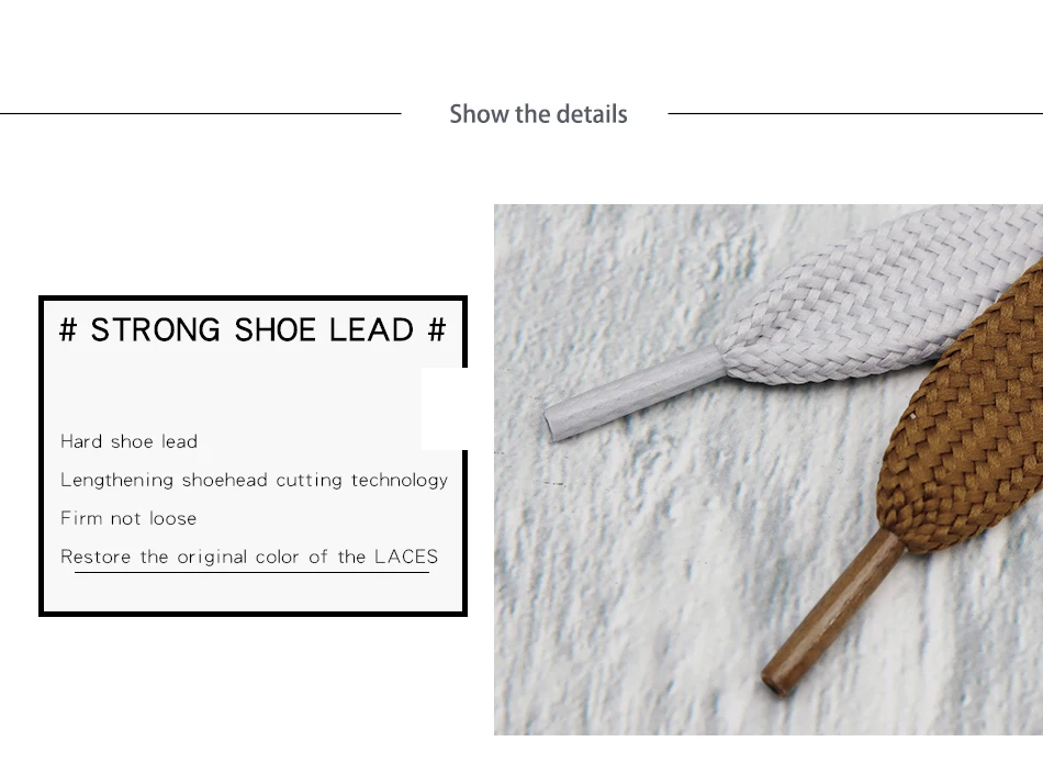 Weiou Schnürsenkel für Erwachsene, Segeltuchstiefel, 60–400 cm breit, Klebeband, 18 mm, einfarbig, Sicherheit, Premium, flach, doppellagig, Polyester, fette Schnürsenkel – Detail 5