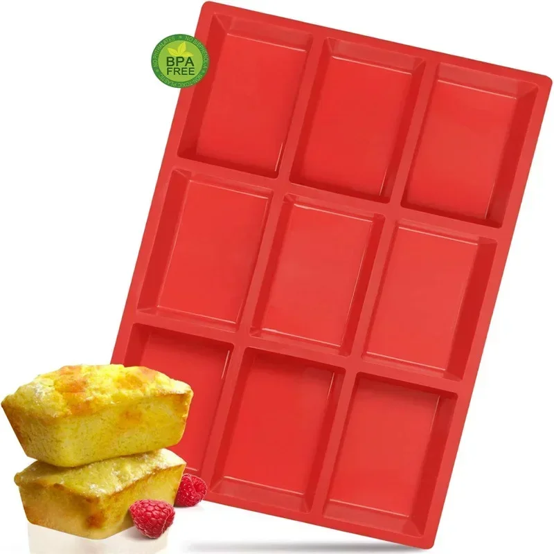 1pc Cake Mold 9-hole Square Silicone Baking Cake Mold Food Silicone Grade Oven Homemade Baking baking pan baking tray