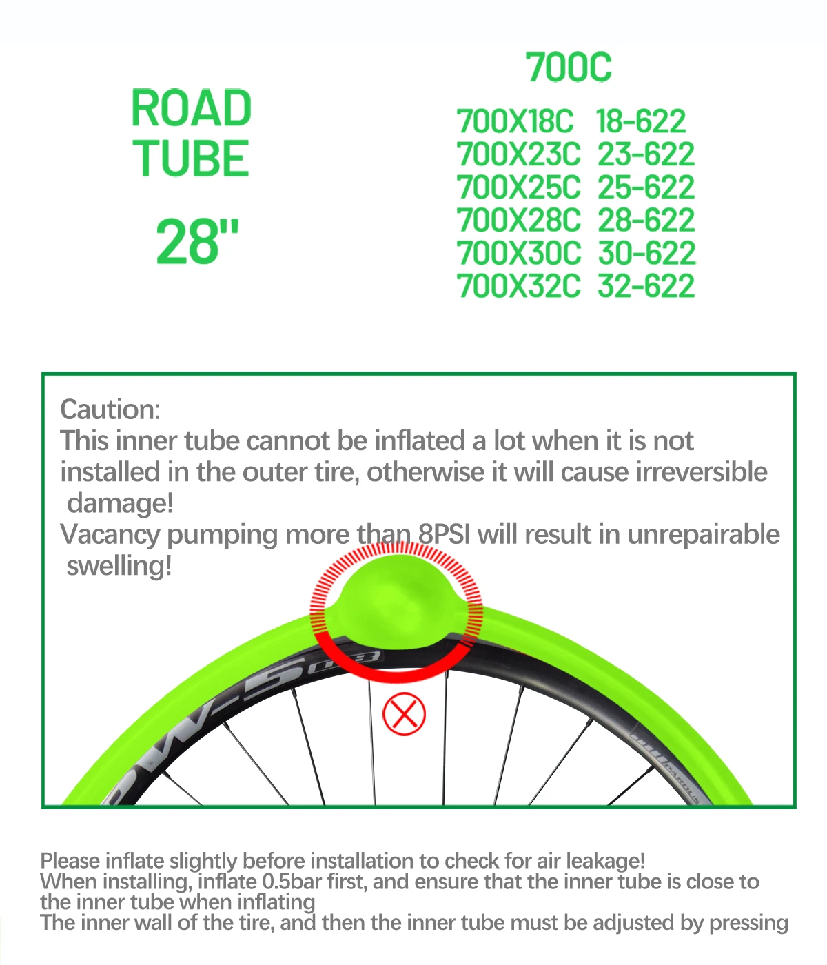 Cyclami ultraleichte Fahrrads ch lauch Rennrad MTB Fahrrad TPU Material Innen reifen 60 80mm Länge Französisch Ventil 700c Patch Kits – Detail 10