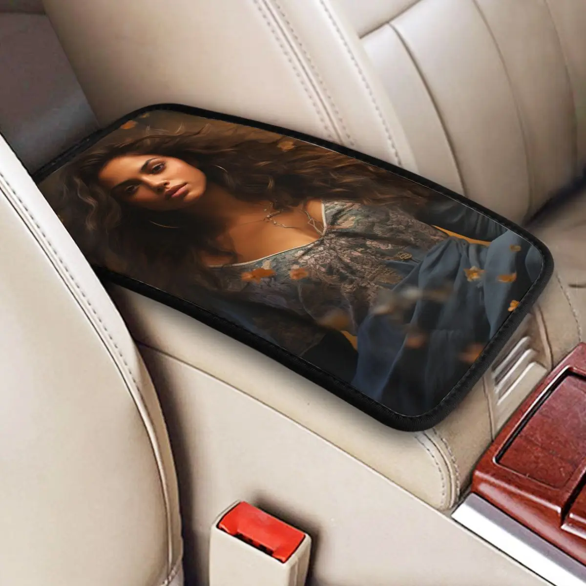 

The Goddess Of Bohemian Style Car Center Console Cover for Men Women Armrest Pad Universal Covering Handrail Box Cushion