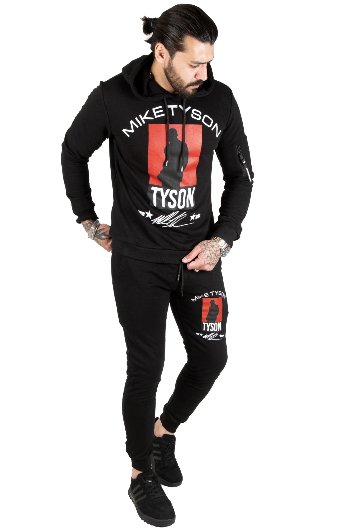 

DeepSEA Mike Tyson printed hooded handle pocket zipper men's tracksuit 2200239