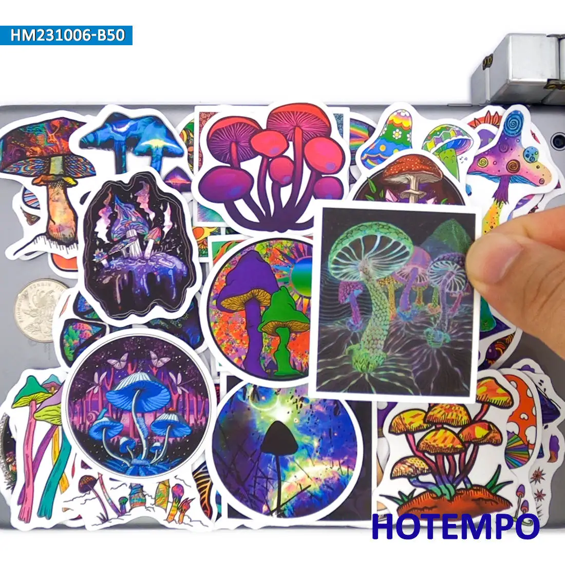 

20/30/50Pieces Colorful Mushrooms Magic Fungi Retro Graffiti Funny Stickers for Motorcycle Car Bike Luggage Phone Laptop Sticker