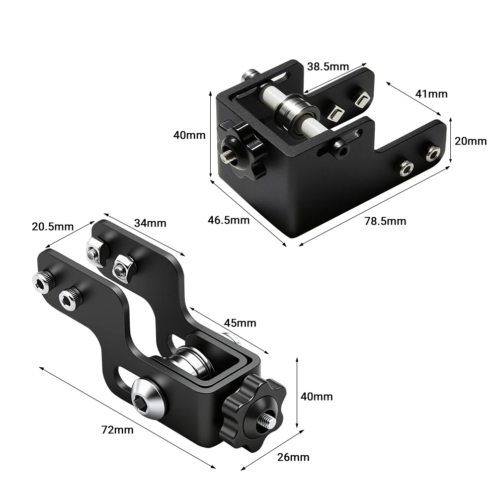 UniTak3D Z Axis Stepper Mounting Ender 3 Bracket Nema 17 Motor Mount L-Shape Plate Aluminum Alloy voor Ender 3 S1, Ender 3 V2/Neo, Ender 3 Pro, Ender 3/Neo, CR10 Smart Pro, CR10S