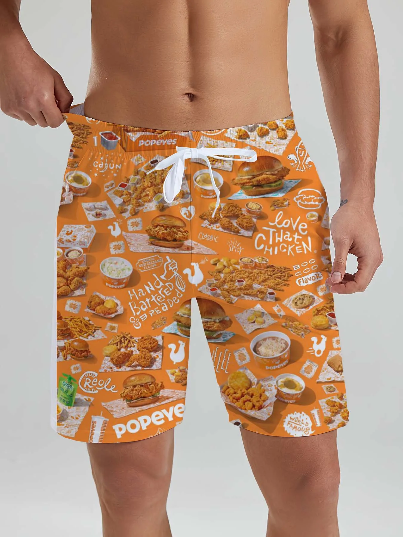 Fashion Fast Food Beach Shorts Men Cool Hawaiian Vacation Swim Trunks 3D Printing Snack Short Pants Summer Surf Board Shorts 2