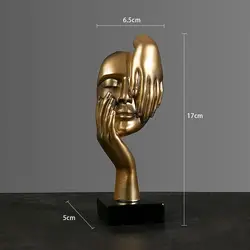Nordic Light Luxury Resin Abstract Face Sculpture for Home and Office Decor (Gold - A)