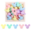 10Pcs Silicone Beads Heart Star Shape Baby Teething Beads Teether Prints Diy Pacifier Chain Necklace Nursing Chewable Beads 4