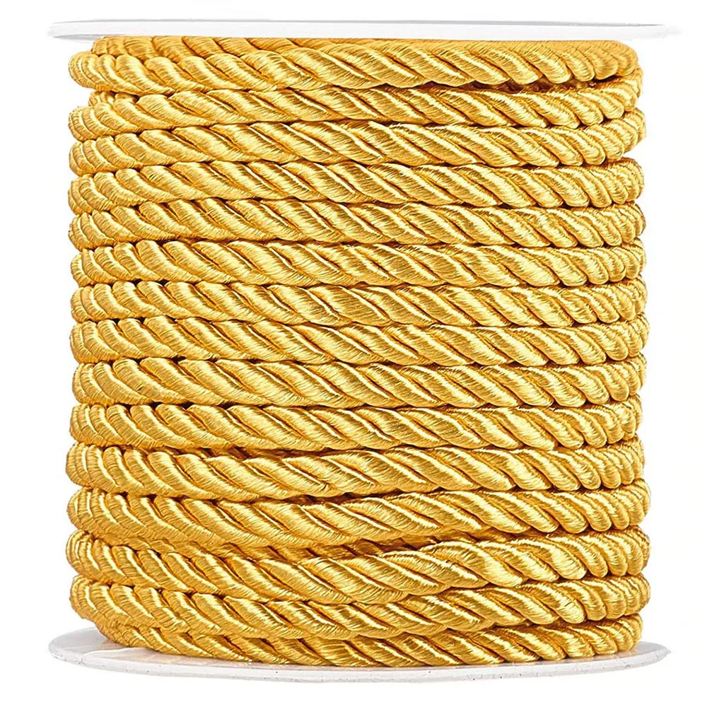 HedongHexi 5Yard/Bag Braided Twisted Silk Rope 6mm Diameter Soft Solid ...