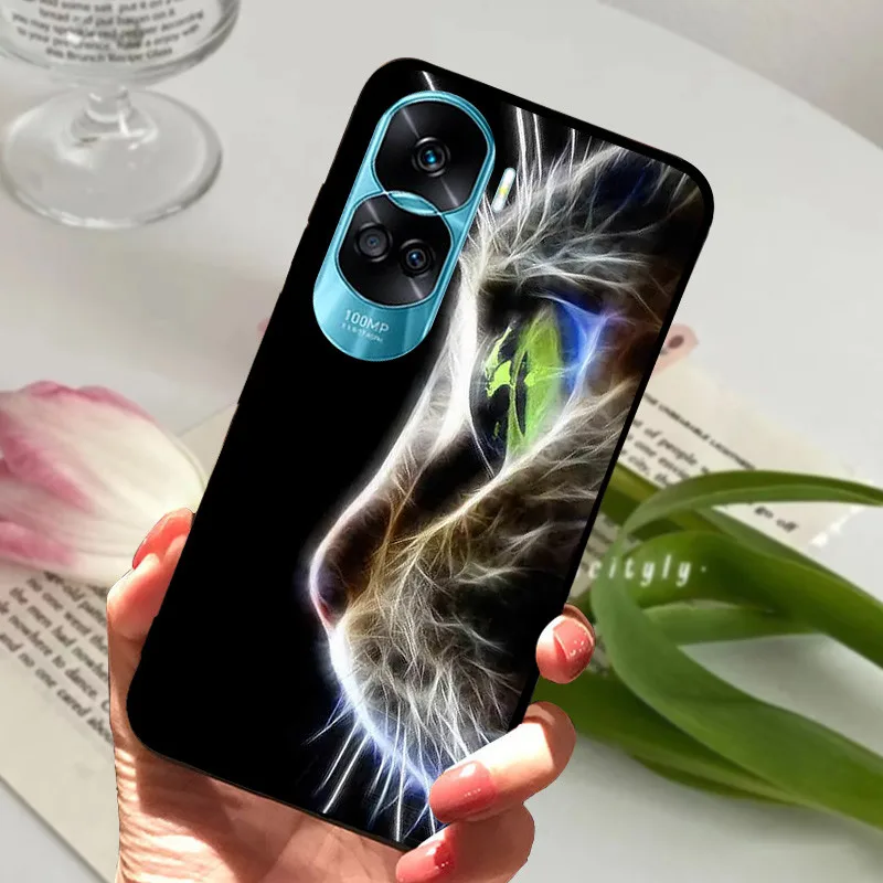 Sleek Black Silicone Soft Painted Protective Case