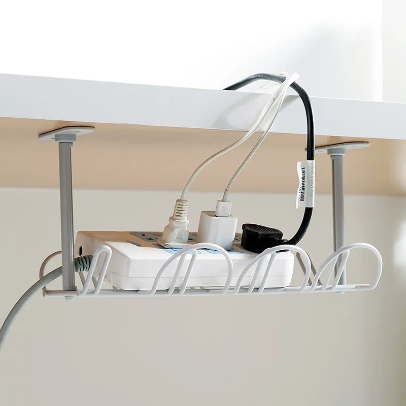 Plastic Storage Rack Cable Organizer Desk Set desk storage hook cable holder storage tray office supplies set