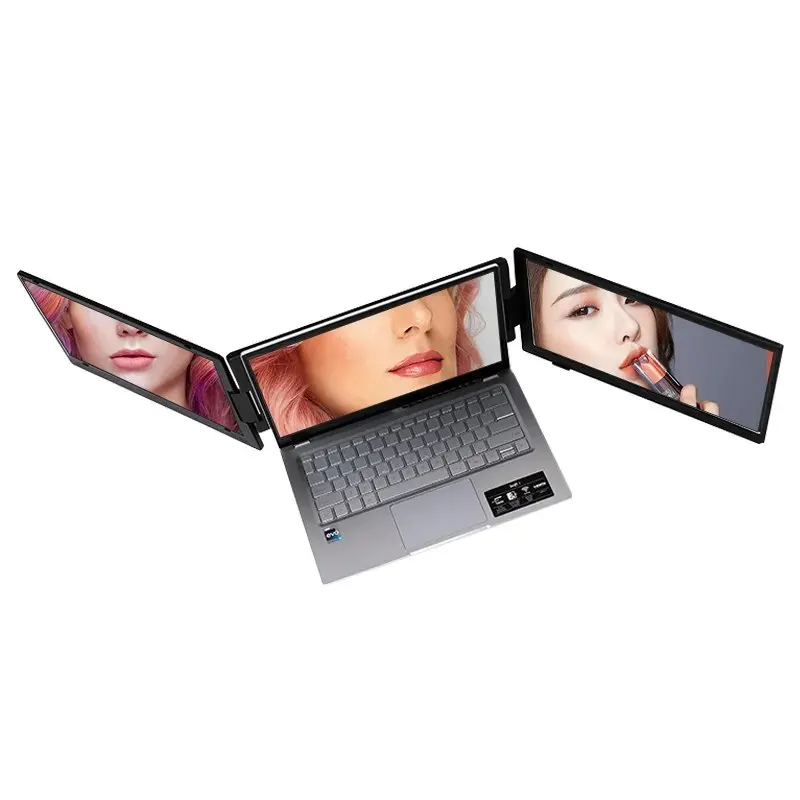 Silver Gray 14-inch Laptop Portable Display Three  Split  Display 1920 * 1080 Dual   ExtenderScreen t bao x11 laptop amd r5 3550u processor windows10 14 1 inch 20gb ram 1tb 1920 1080 resolution grey