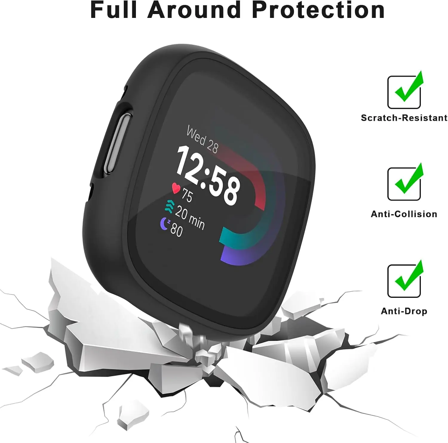 All-Around HD Tempered Glass Screen Protector with Hard PC Bumper Shell