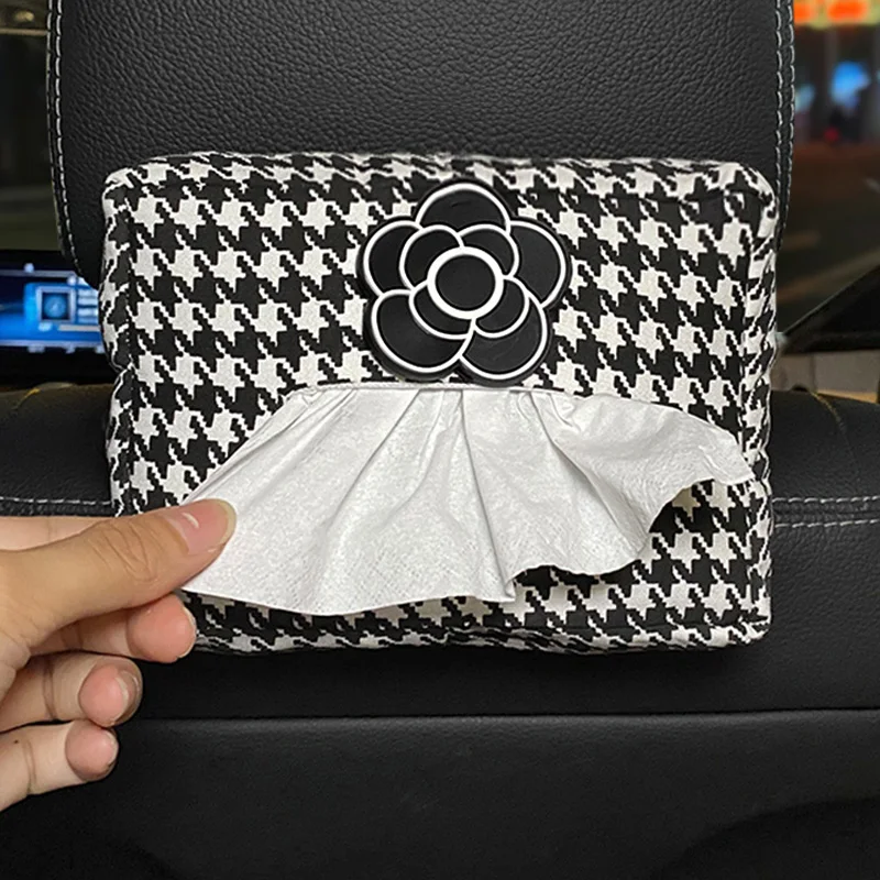 thumbnail image 1 of Bonita caja de pañuelos con forma de lazo para el reposacabezas del asiento del coche, soporte para colgar en forma de torre de papel, organizador para mujer, accesorios de estilo para el interior del, 1 of 5