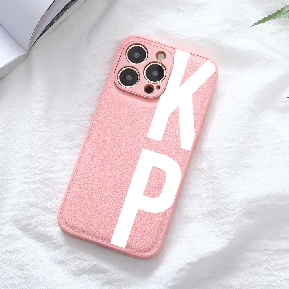 

Personalize Custom initials Multi-color Leather phone case Suitable for iPhone 14 13 12 11 Pro Max X XS Plus Soft Anti-fall Name