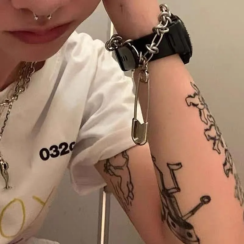 Fashion Stainless Steel Splicing Bracelet Cyberpunk Interlocking Bracelet Couple Jewelry Accessories For Friends Best Gift