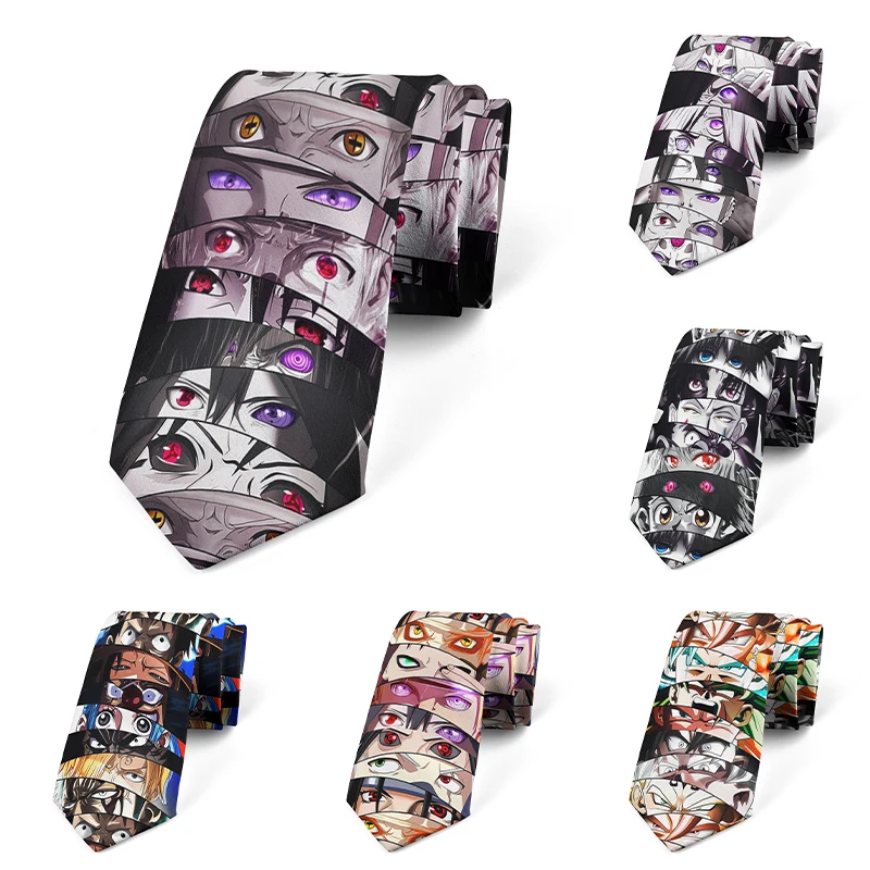 

New Fashion Cartoon Animation 3D Printing Men's Tie 8cm Slim High-Quality Business Party Club Shirt With Tie Cosplay For Neutral