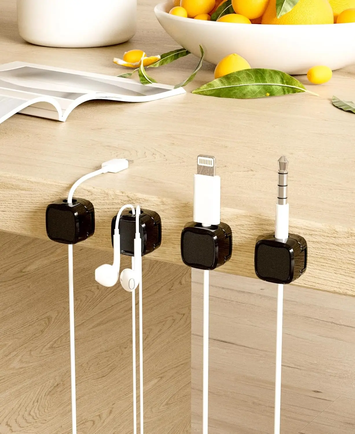 Magnetic Cable Clips - Versatile Cord Organizer and Adhesive Wire Holder for Home, Office, and Car