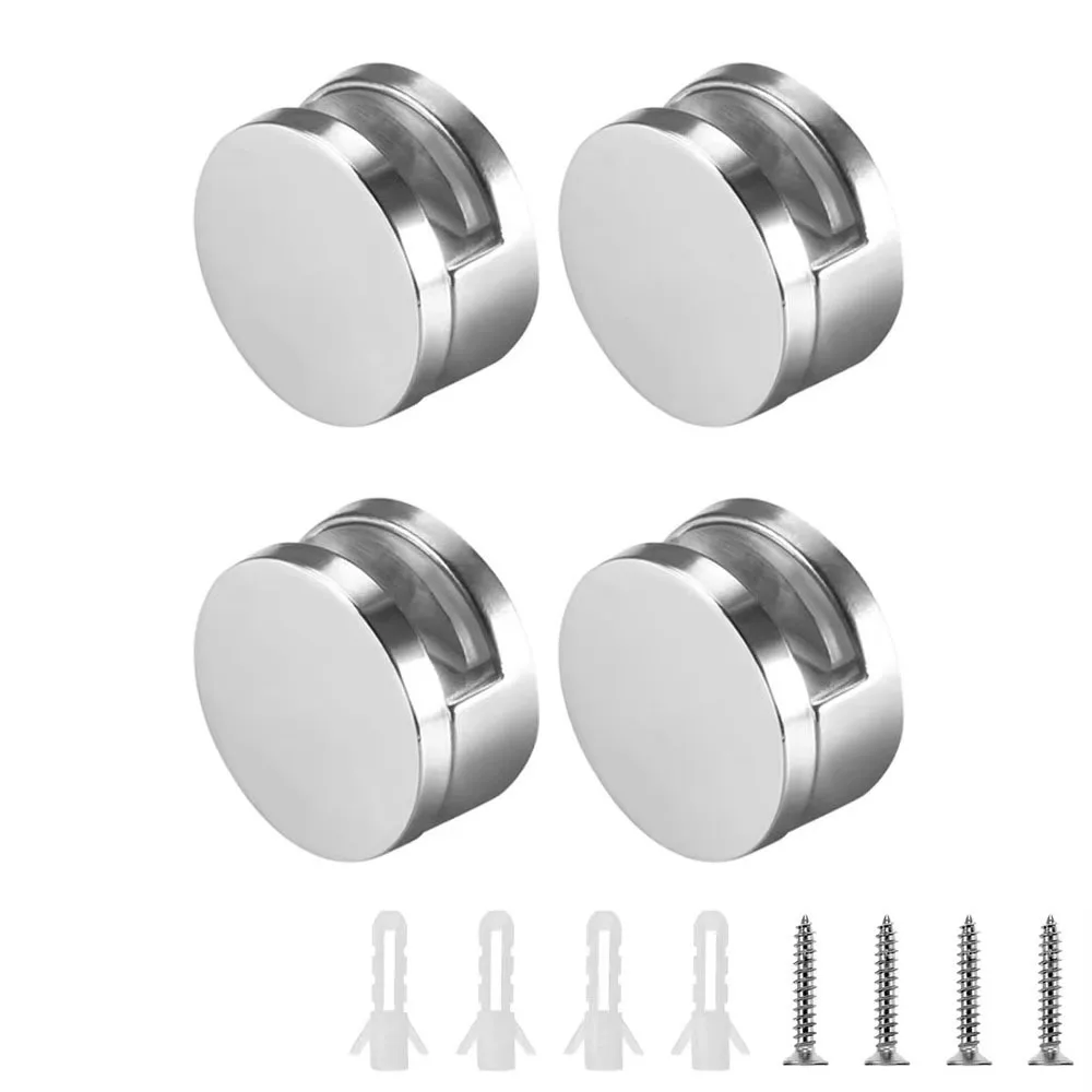 【Value Bundle】 New Zinc Alloy Mirror Clip Silver Mirror Fasteners Mirror Fixing Nails Kitchen Cabinet.