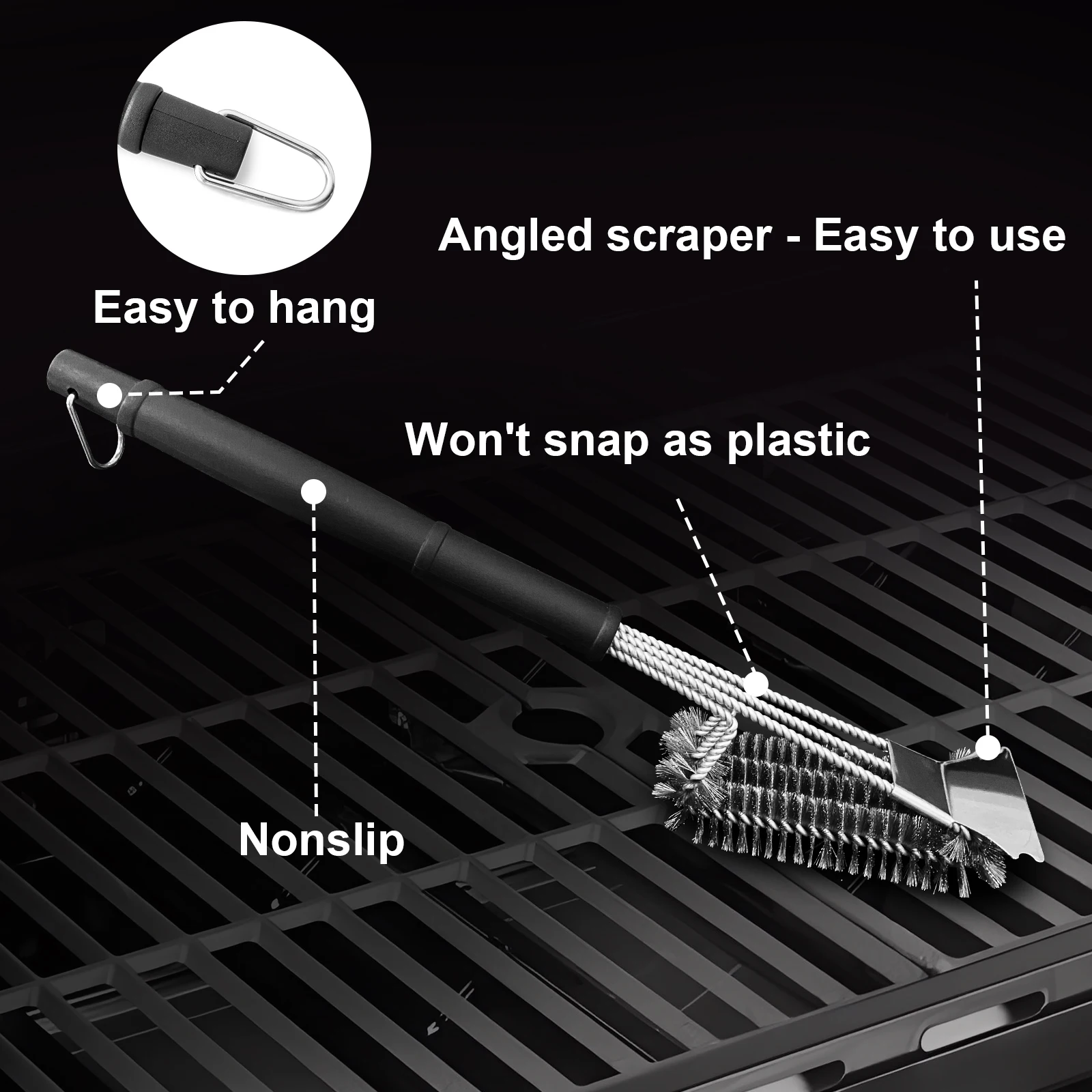 Grill Brush and Scraper Safe BBQ Brush for Grill Extra Strong BBQ Cleaner Accessories Portable Camping Grills Tools