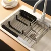 Stainless Steel Dish Drainer Kitchen Sink Rack Vegetable Rack Extendable Drying Storage Accessories Storage Kitchen Tools 1