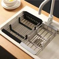 Stainless Steel Dish Drainer Kitchen Sink Rack Vegetable Rack Extendable Drying Storage Accessories Storage Kitchen Tools 1