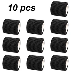 10 pcs Colorful Sports Self-Adhesive Elastic Bandage Wrap Tape - Versatile Aid Kit - 5cm X 4.8m (Black)
