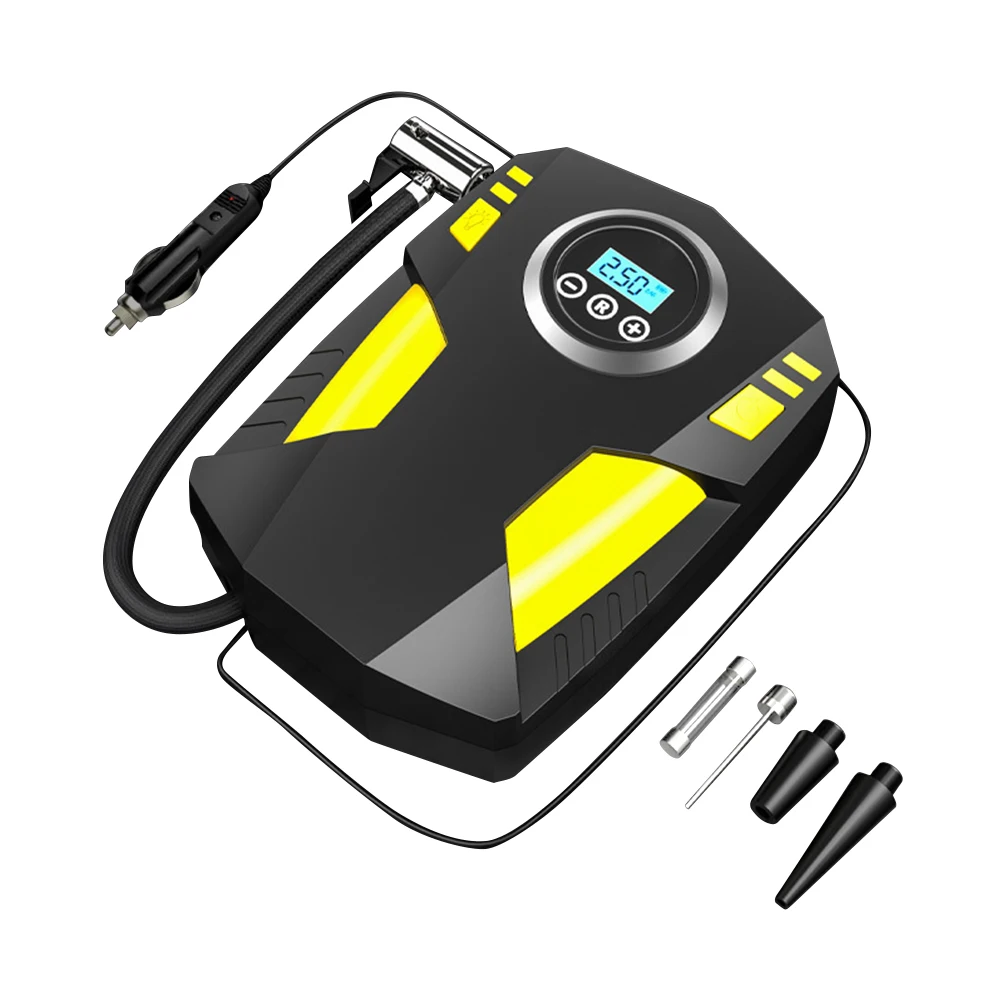 12V Car Inflator Pump with Cord Digital Display LED Lights Lighting Car Inflator Air Compressor Electric Tire Pump