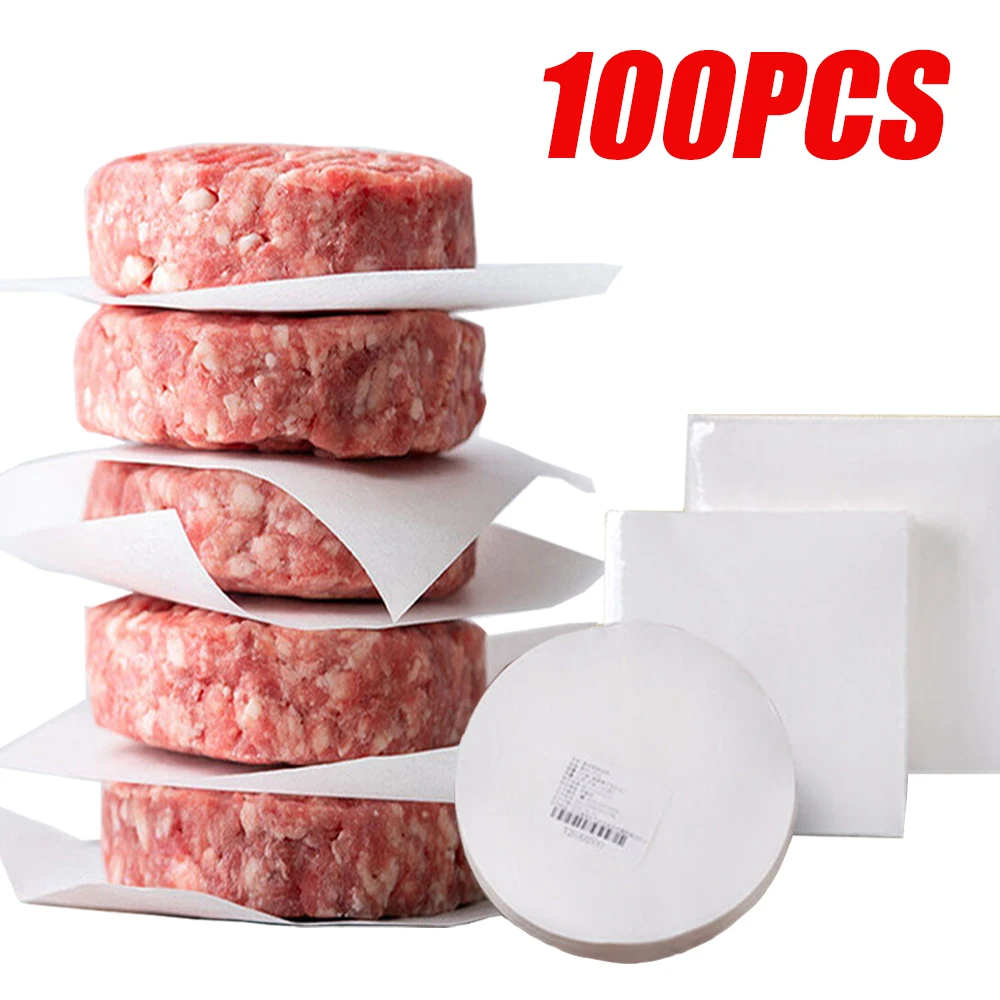 100PCS Disposable Oil Paper Food Grade Thickened Anti-Stick Hamburger Meat Cake Bread Paper Kitchen Baking Dessert Pad Papers