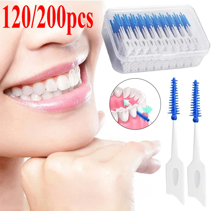 40/120pcs Interdental brush Soft silicone adaptive interdental brush Space orthodontic braces dental odontolog&iacute;a