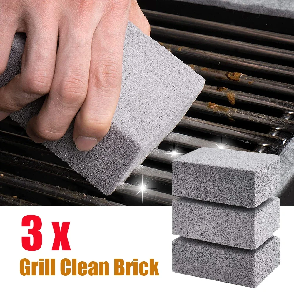 3pcs Grill Clean Brick Grill Stone Cleaning Block for Flat Top Grills Griddles Grate and Grate Cleaner Effectively Remove