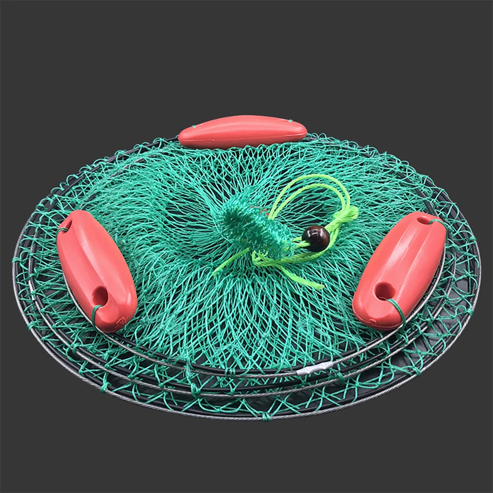 Three floating fish protection sea fishing net pocket mesh bagged  quick-drying folding fish cage thickened woven fish basket - AliExpress