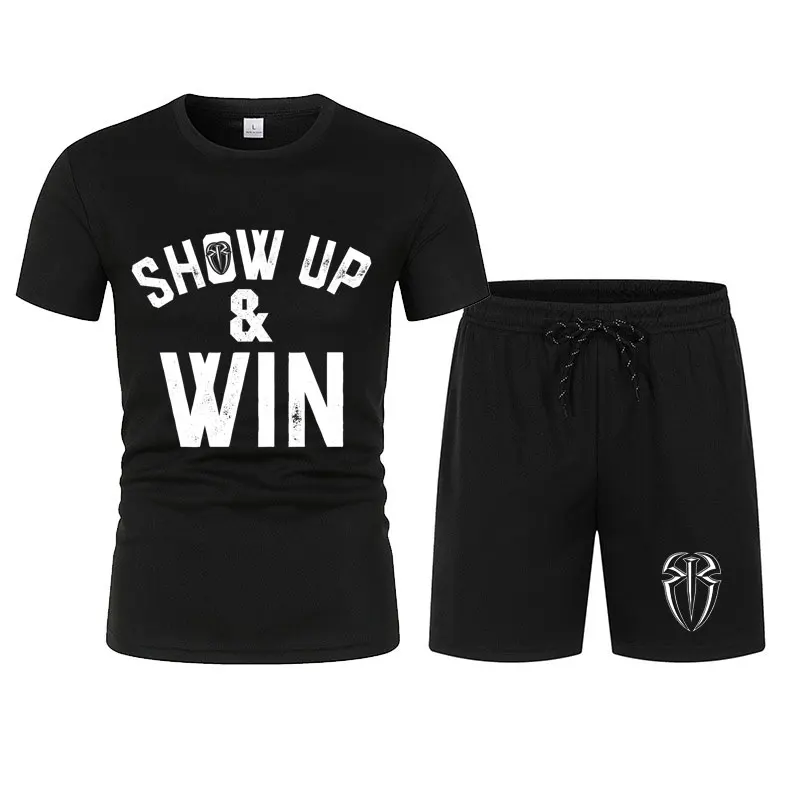 Men's Roman Reigns ''Acknowledge Me'' T-Shirt Shorts Set Summer Short Sleeve Man Overiszed Suits 2024 New Fashion Clothing Sets 2