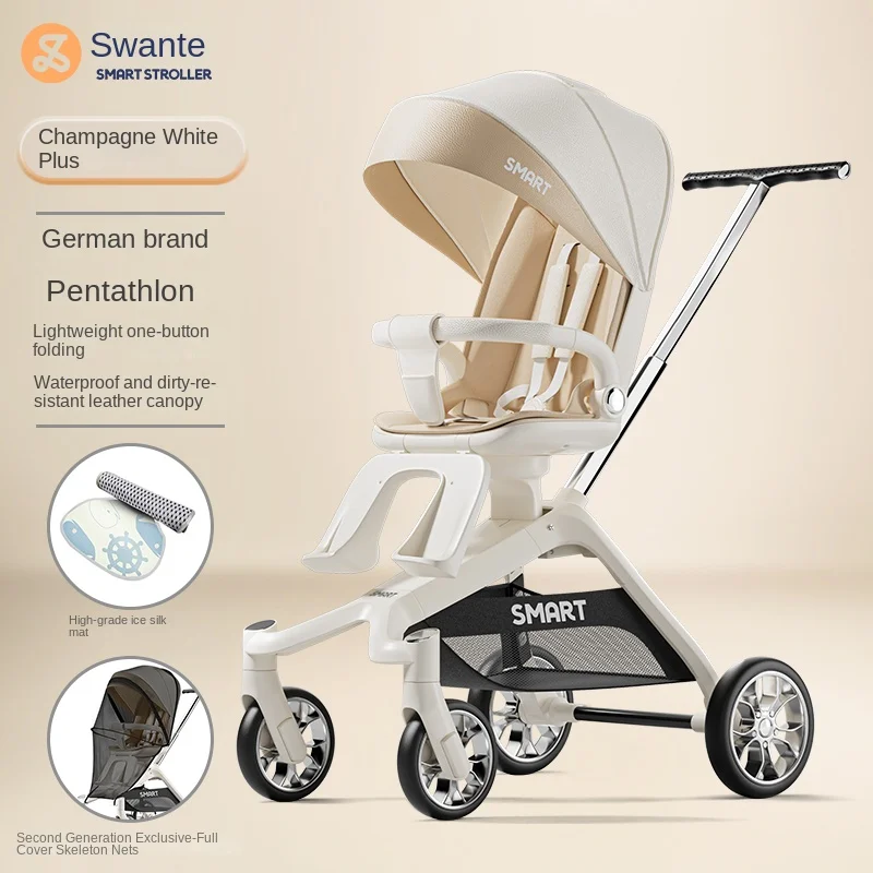 Lightweight Baby Stroller can sit or lie down High Landscape Two-way Push Foldable Children's Travel Stroller