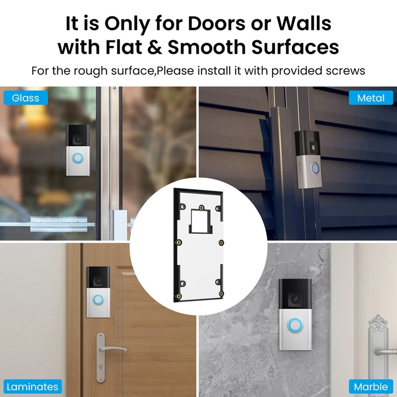 ABBO-No-Drill Video Doorbell Mount For Video Doorbell 3/3 Plus/4,Battery Plus/Pro,Doorbell Mounting Holder Accessory