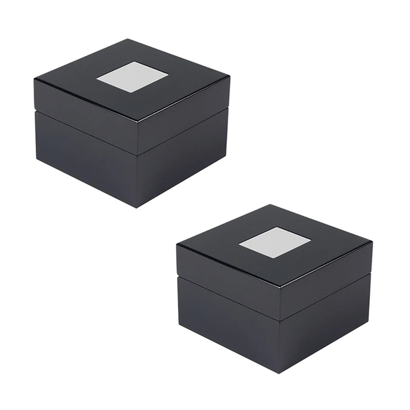 

2X Black Lacquered Wooden High-End Watch Box Brand Watch Display Box Square Box