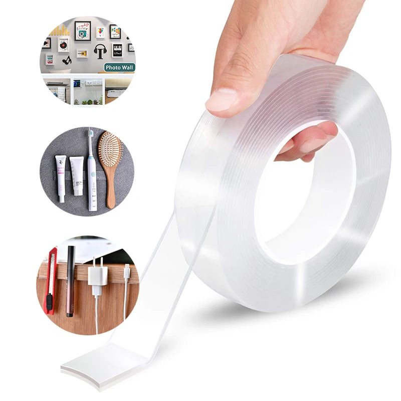 Double Sided Adhesive Tape Thin  Adhesive Tape Double Side Thin - 1m/2m/3m/5m  - Aliexpress