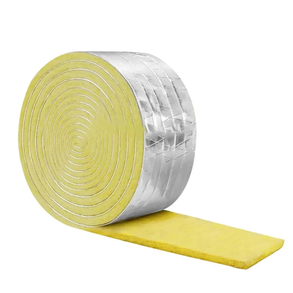 10M Foiled Back Fiberglass Pipe Insulation Wrap Foam Wrap Tape Ceramic Water Pipe Insulation Outdoor Indoor pipe insulation sleeve