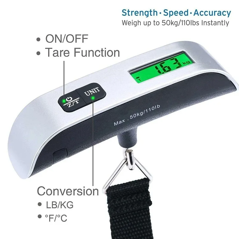 50kg 10g Digital Scale Electronic Balance Kitchen Luggage Hanging Scale thumbnail 4