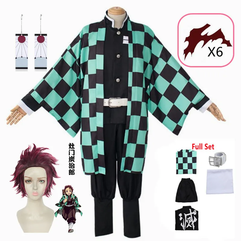 Adult Kids Demon Slayer Tanjirou Kamado Cosplay Costume Kimetsu No
