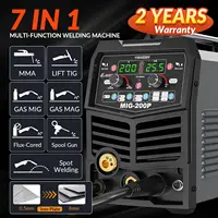 GUOZHI 200A MIG Welder, 7 in 1 Gas MIG/MAG/Gasless Flux Core MIG/Lift TIG/Stick/Spot Welding/Spool Gun Multi-Process, Dual Vo 2