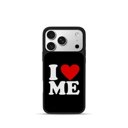 Korean I LOVE ME Red Love Heart Electroplated Phone Case Back Cover - iPhone 15 Plus (1)