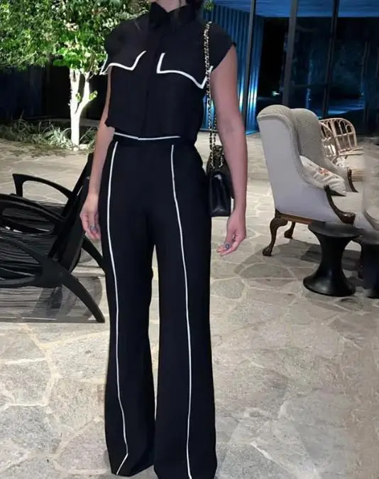 

Casual Loose Pants Two-piece Set for Woman Summer New Fashion Solid Color Temperament Commuting Female Pants Set Streetwear