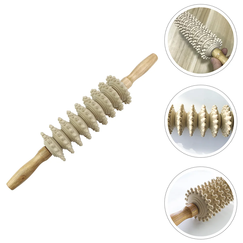 

Massage Stick Fitness Tool Body Relaxation Massager Wooden Handheld -Preserving