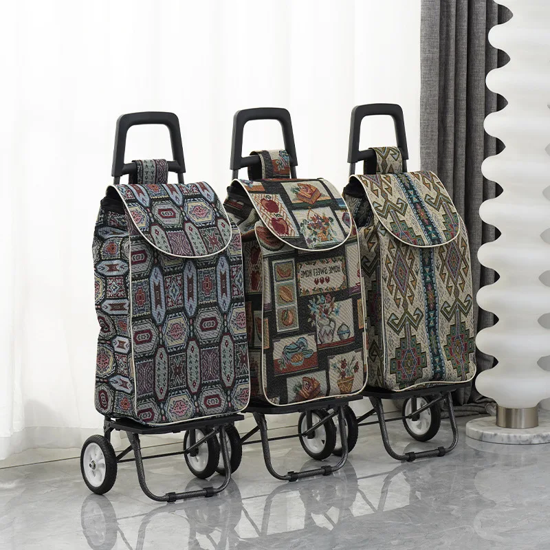 Classical style shopping cart household small cart elderly portable small cart pull cart