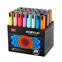 12/60 Colors Acrylic Marker Rock Painting Kit for Kids Children Stone Paint Pens Set Ceramic Glass Wood DIY Crafts Art Supplies 5