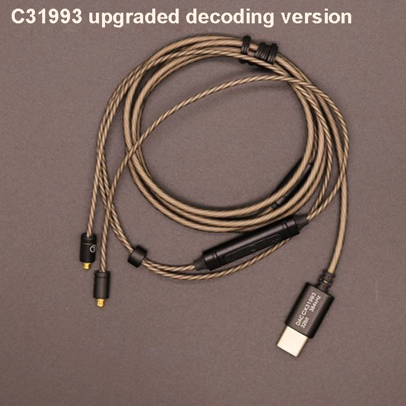 USBC to MMCX Wired Earphone Upgrade Cable Super Bass Headphones Decoding chip 5686 for Samsung Xiaomi TYPEC Headphones