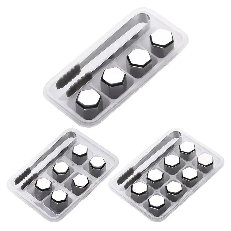 

Metal Ice Cube reusable Quick Frozen Stainless Steel Ice Cubes Convenient Multipurpose Cooling Cube for picnics and camping
