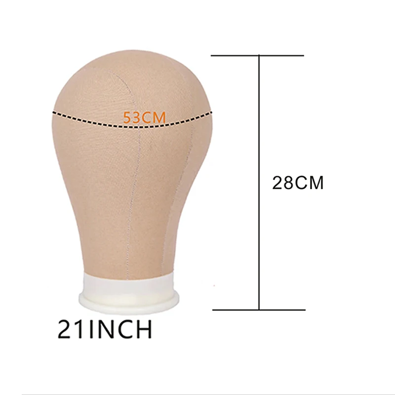 Canvas Block 21-23inch Poly Head Wig Making Head Weft/Wig Display Styling Mannequin Head Manikin Head