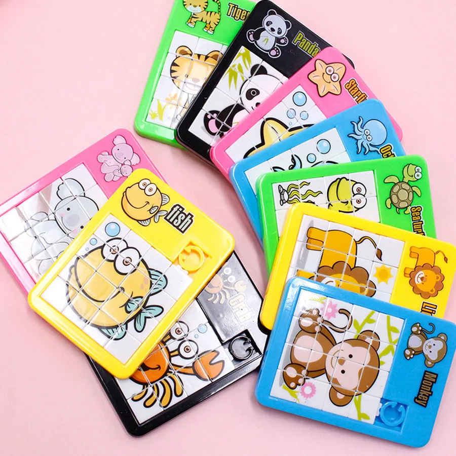 Cadong Animal Sliding Jigsaw Puzzle Klotski 16 Grid Maze Puzzle Small Toys Children's School Gifts Decompression Toys